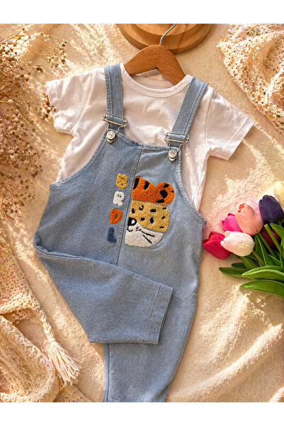 Baby Buu 2 RENKLİ NAKIŞLI %100 PAMUK KISA KOL TİŞÖRTLÜ SALOPET