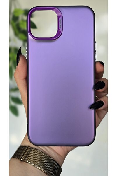 Magic Ring Iphone 14 PLUS / 15 PLUS Uyumlu Mor Renk Geçişli Mat Silikon Kılıf...