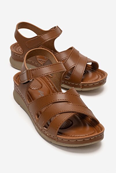 CCWAY AYAKKABI Γυναικεία σανδάλια με Velcro TABA