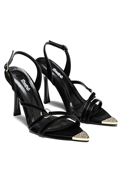 Dedos Γυναικεία βραδινά παπούτσια με ψηλό τακούνι και πέτρινη πόρπη, ανοιχτά ...