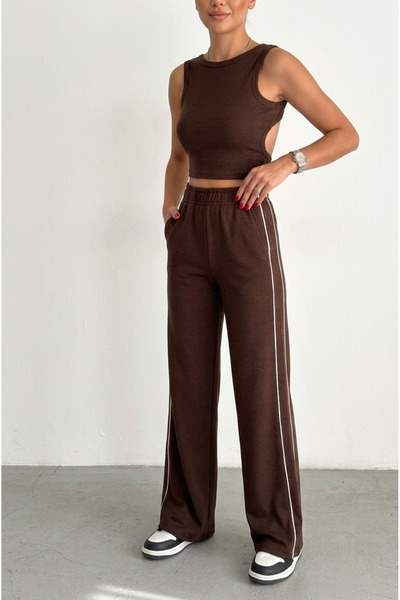 MAİMODA Women's Side-Piped Sweatpants/“Women’S Side-Piped Sweatpants”