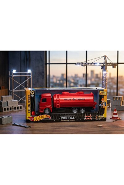 EGOMONİİ Çek Bırak 19cm Iş Makinası Temalı Tanker Detaylı Tanker Kapakları Aç...
