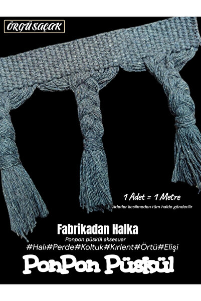 new colourse Διακοσμητική Φούντα Πλεκτή με Κρόσσια (1 Τεμάχιο=1 Μέτρο) Αξεσουάρ