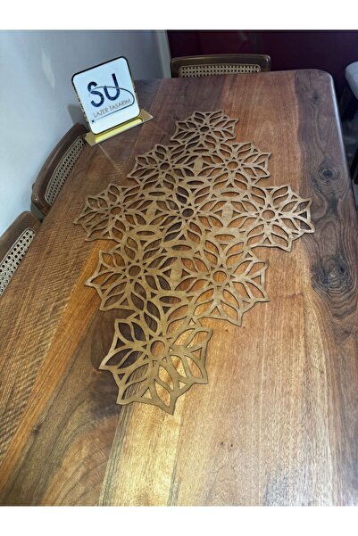 EHA LAZER Κομψό Τραπεζομάντιλο με Σχέδιο Γάλα-Καφέ