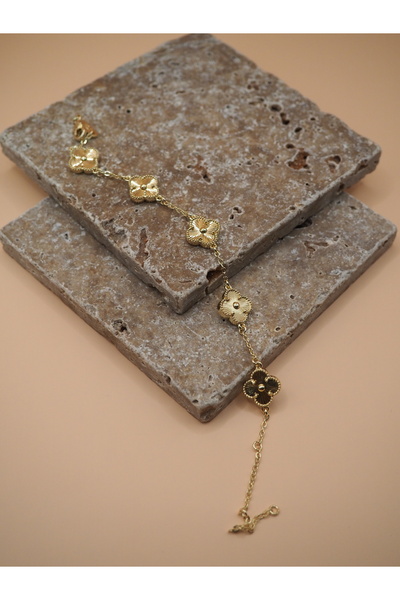 Stelle Jewelry Altın Renk Yonca Motifli Bileklik