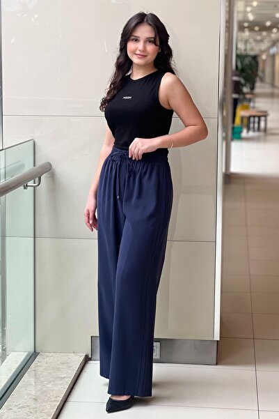 sentez giyim Sentez Equator Side Ribbed Wide Leg Pants
