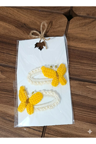 İki renk Sarı ve krem model çıtçıtlı toka