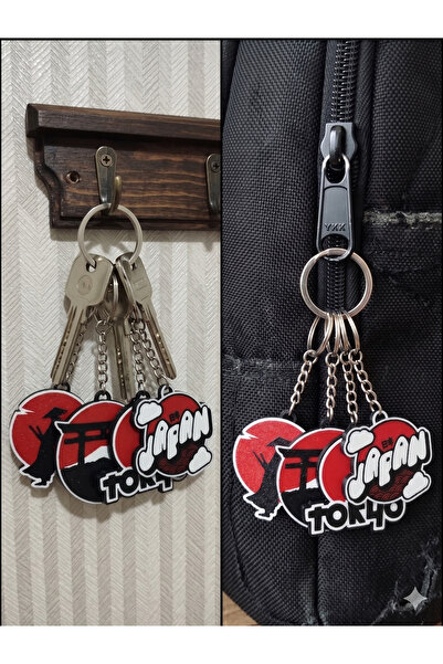 3D Layshop Set of 4 Japan-Themed 3D Keychains - Tokyo Samurai and Torii Gate ...