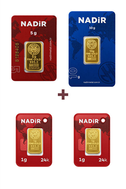 Nadir Gold 24 Ayar 17 Gram Külçe Altın (1 Adet 10 Gram Külçe Altın + 1 Adet 5...