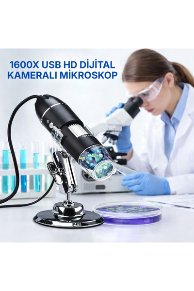 MultiZone 1600X LED Işıklı Dijital Kameralı Mikroskop HD Android Windows USB ...