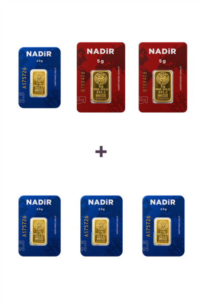 Nadir Gold 24 Ayar 20 Gram Külçe Altın (2 Adet 5 Gram Külçe Altın + 4 Adet 2,...