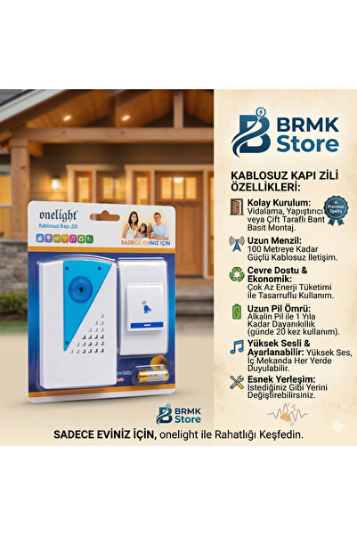 BRMK STORE Kaliteli Melodili Uzaktan Kumandalı Kablosuz Kapı Zili