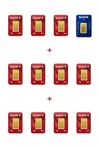 Nadir Gold 24 Ayar 13,5 Gram Külçe Altın (1 Adet 2,5 Gram Külçe Altın + 11 Ad...