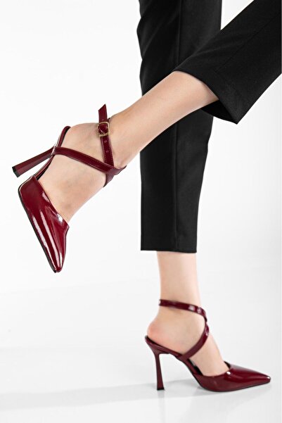 luffora store Burgundy Patent Leather Thin Heeled Stiletto – Elegant Women's ...