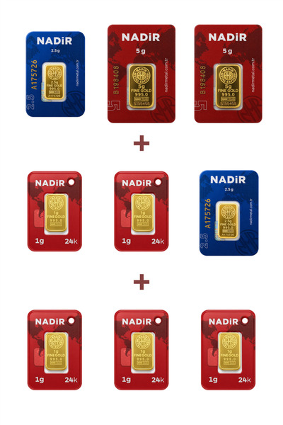 Nadir Gold 24 Ayar 20 Gram Külçe Altın (2 Adet 5 Gram Külçe Altın + 2 Adet 2,...