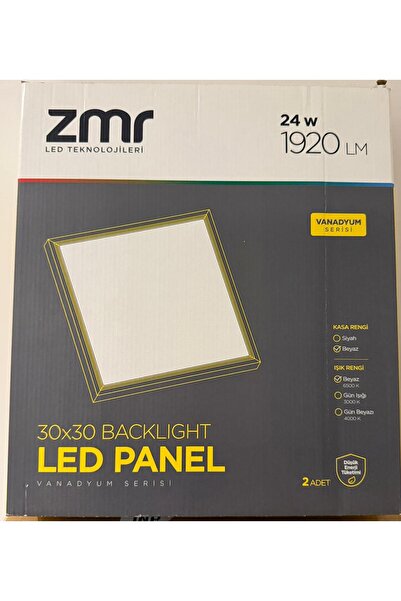 ZMR LED TEKNOLOJİLERİ SIVA ALTI LED 24 W 30x30 Klipin Led Panel KARE KASA 650...
