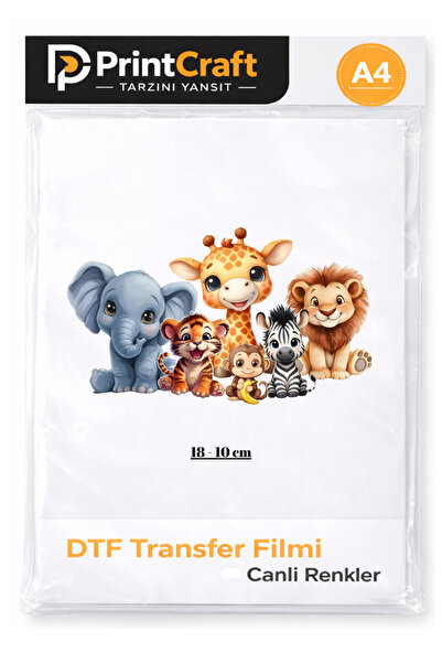Palo Santo 10x18 cm Hayvanlar Alemi Modeli Ütü ile Yapışan DTF Transfer Baskı...