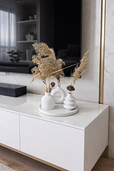 Zigzag Home Διακοσμητικό σετ βάζων 4 τεμαχίων σε μποέμ στυλ, βάζο με δαχτυλίδ...