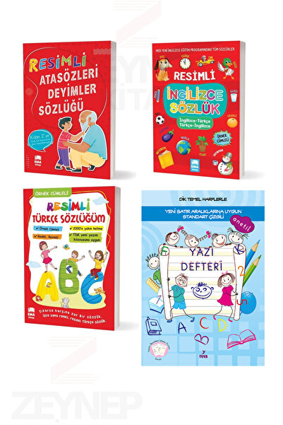 Ema Kitap Resimli Atasözleri Deyimler İngilizce ve Türkçe Sözlük Seti Büyük B...