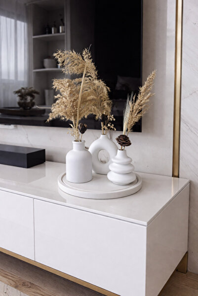Zigzag Home Διακοσμητικό σετ βάζων 4 τεμαχίων σε στυλ Μποέμ, Βάζο με δαχτυλίδ...