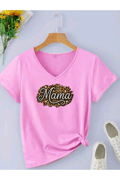 SUNFREE Γυναικείο μπλουζάκι με κοντό μανίκι με στάμπα LEOPARD MAMA