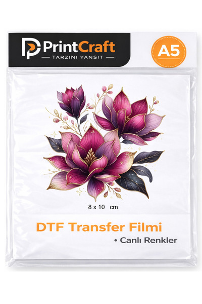 Palo Santo 8x10 cm ÇİÇEK Modeli Ütü ile Yapışan DTF Transfer Baskı (A5)