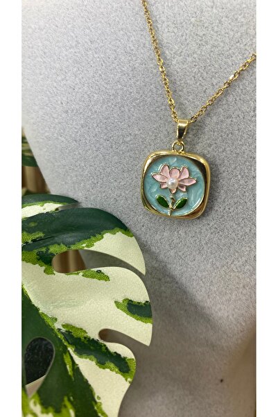 eiboutiqueofficial Mavi Lotus Kolye (Mineli Sanat24)