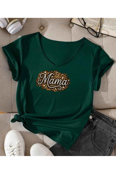 SUNFREE Γυναικείο μπλουζάκι με κοντό μανίκι με στάμπα LEOPARD MAMA