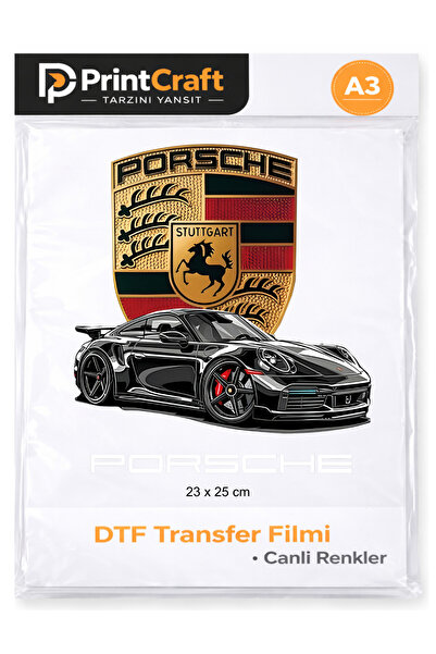 Palo Santo 23x25 cm Spor Araba Modeli Ütü ile Yapışan DTF Transfer Baskı (A3)