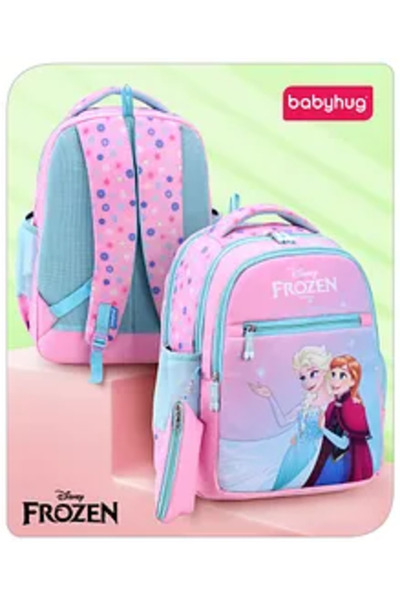 Babyhug Disney Frozen Sisters School Backpack with Pencil Pouch