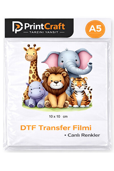 Palo Santo 10x10 cm Hayvanlar Alemi Modeli Ütü ile Yapışan DTF Transfer Baskı...