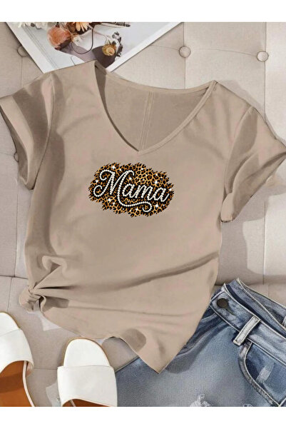 SUNFREE Γυναικείο μπλουζάκι με κοντό μανίκι με στάμπα LEOPARD MAMA