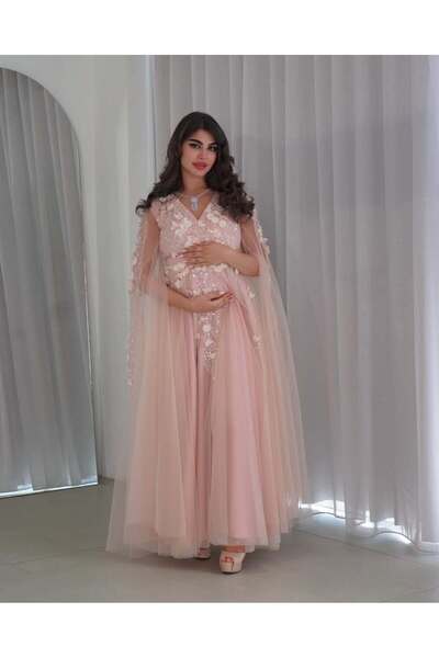 Shama "Aurora" Pink Evening Dress - Maternity Dress
