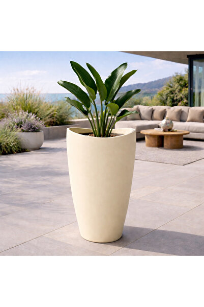 polysanat Fiberglas Modern Saksı/125 Litre/Bahçe Saksısı/Dekoratif Saksı/Lüks...