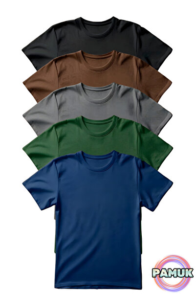 United Fabrics Short Sleeve Kids T-Shirt - Set of 5 - Basic Cotton Crew Neck ...