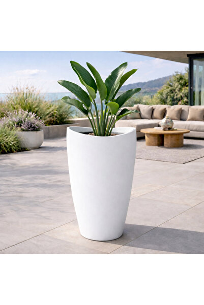 polysanat Fiberglas Modern Saksı/125 Litre/Bahçe Saksısı/Dekoratif Saksı/Lüks...