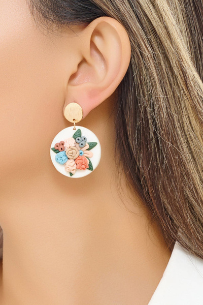 FAYRA ACCESSORIES Flower Figured Polymer Clay Earrings