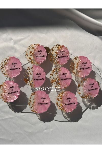 StoreGiz (20 Adet)Pembe Epoksi Magnet - Bebek Hediyeliği - Kız Bebek Hediyeli...