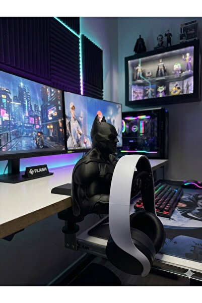 Chamelon Studio Batman Figürlü Masa Kenarı Kulaklık Standı 5–48 mm Masa Uyuml...