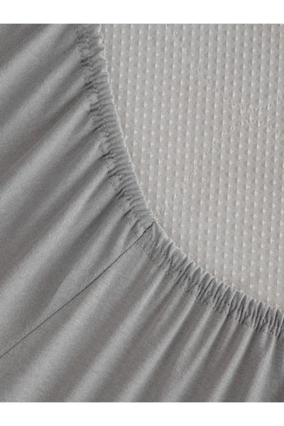 LC Waikiki Γκρι μονό σεντόνι με ελαστικό ύφασμα