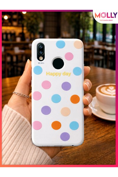 Molly White Happy Points Pattern Silicone Case for Huawei P20 Lite