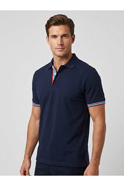 Neden Tekstil Ανδρικό μπλουζάκι με λεπτή εφαρμογή και λεπτομέρεια με ρίγες σε...