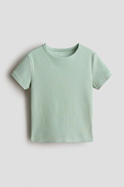 H&M بلوزة من القطن المضلع