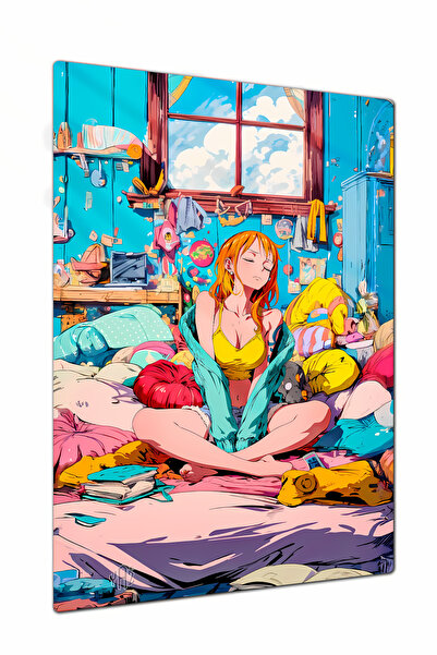 Charmbi One Piece Nami Dekoratif Metal Poster Tablo – Canlı Renk Parlak Yüzey...