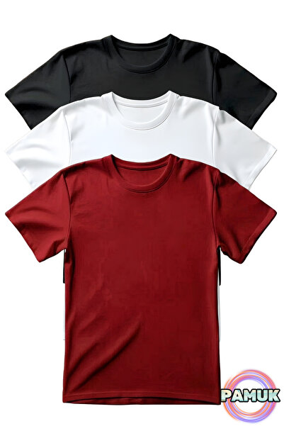 United Fabrics Short Sleeve Kids T-Shirt - Set of 3 - Basic Cotton Crew Neck ...