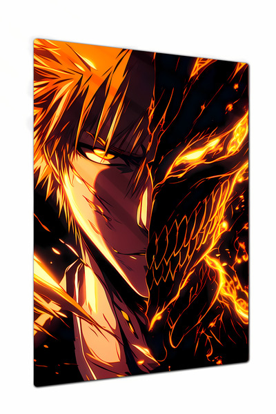 Charmbi Hollow Ichigo Bleach Metal Poster Tablo – Parlak Yüzey Canlı Baskı Mo...
