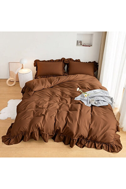 METİNEV 120 Thread Count Cotton Sateen Double Duvet Cover Set - Luxury Set