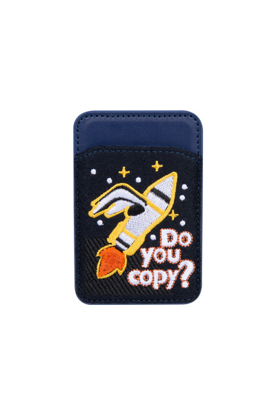 DUKKANCASE 3D Navy Blue Leather Wallet with Magsafe Card Holder on the Back o...