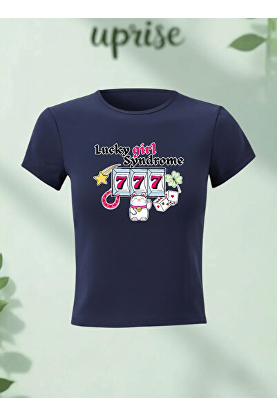 Vordevia Μπλουζάκι με στάμπα Lucky Girl Syndrome από βαμβάκι και λύκρα