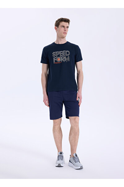 Discovery Expedition D6SM-TST3706 Lacivert Bisiklet Relaxed Baskılı Erkek T-S...